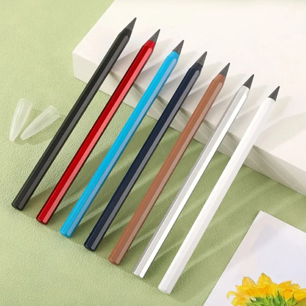 Simple Metal Pencil No Ink Non-Sharpening Unlimited Writing Pencil Eternal Pencil Stationery thumbnail 3