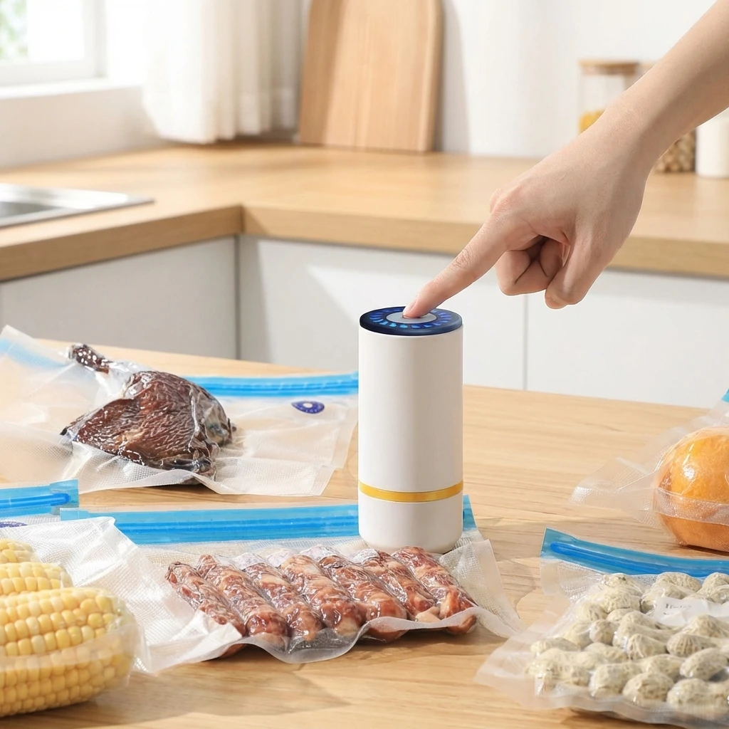 Mini Electric Air Pump Rechargeable for Food Fresh-Keeping Vacuum Sealed Bag Storage Bag Automatic Vacuum Compression Machine thumbnail 6
