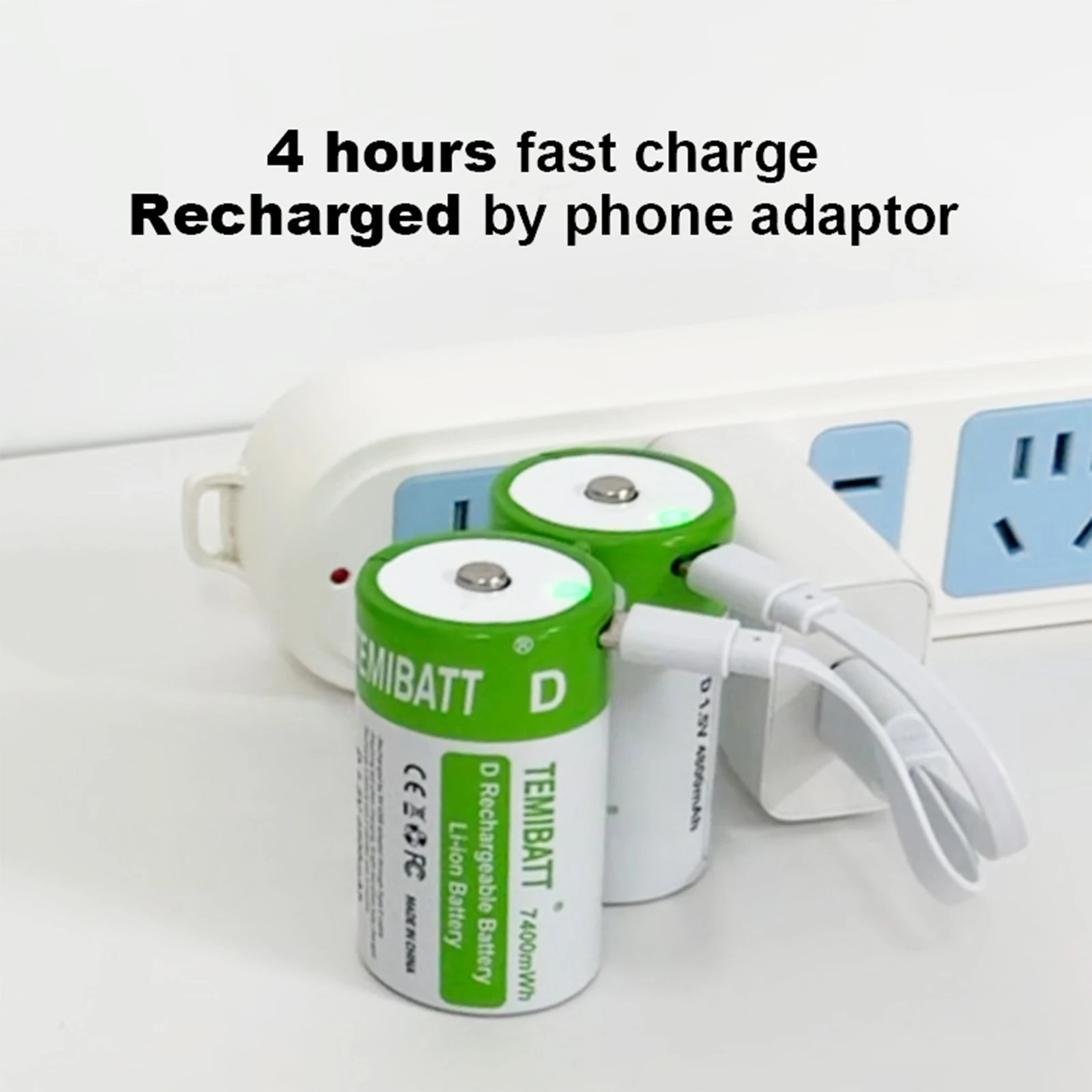 USB Fast Charging 1.5V D Size Battery LR20 D1 7400mWh High Capacity Li-ion Rechargeable Batteries For Gas Stoves Water Heaters thumbnail 5