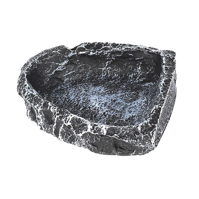 Reptile Feeding Water Bowl Realistic Stone Texture Safe Durable for Bearded Dragons Small Reptiles SYXZS03 thumbnail 6