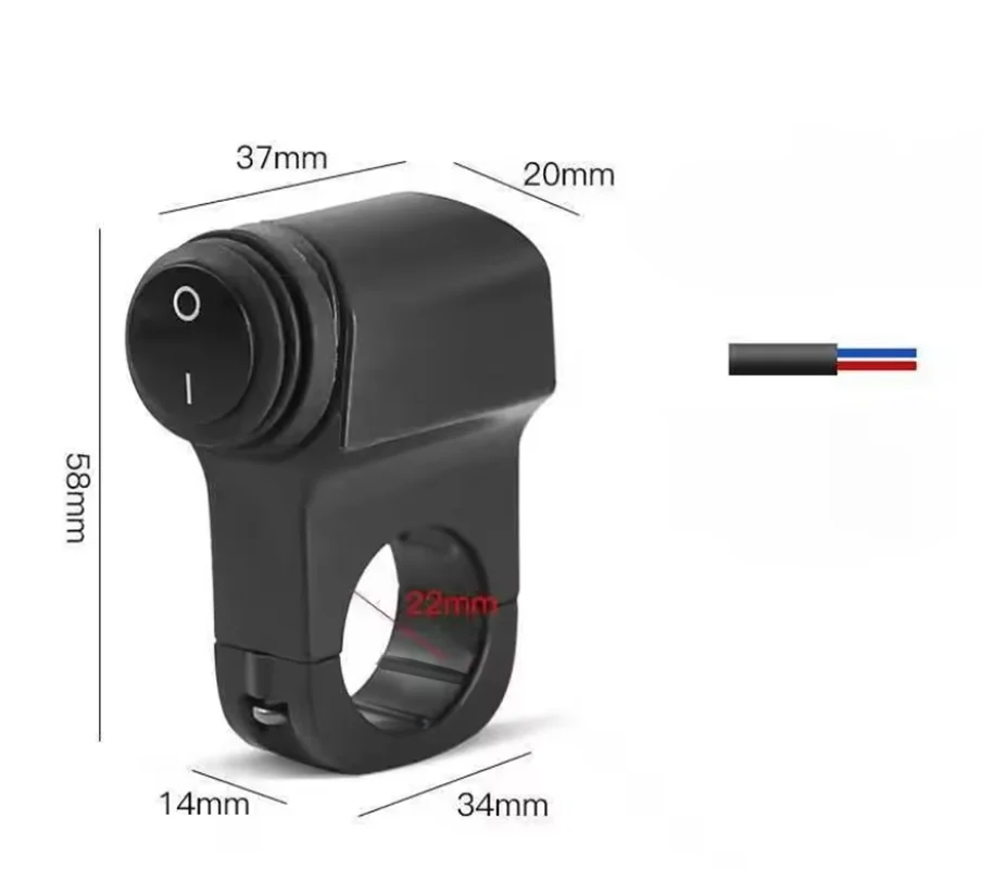 Universal 7/8" Motorcycle Handlebar Switch， Headlight On/Off Toggle for Bike， ATV， Spotlight thumbnail 6