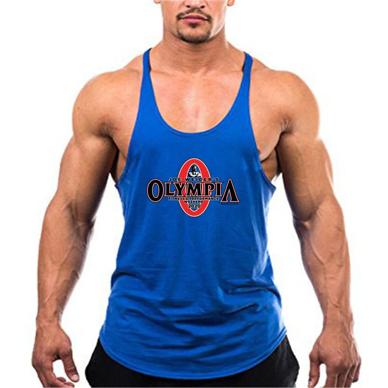 Summer Bodybuilding Sports Stringer Singlets Workout Wear Round Neck Loose-fit Men's Fitness Vests Unisex Casual Gym Tank Tops thumbnail 4