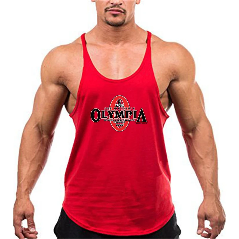 Summer Bodybuilding Sports Stringer Singlets Workout Wear Round Neck Loose-fit Men's Fitness Vests Unisex Casual Gym Tank Tops thumbnail 5