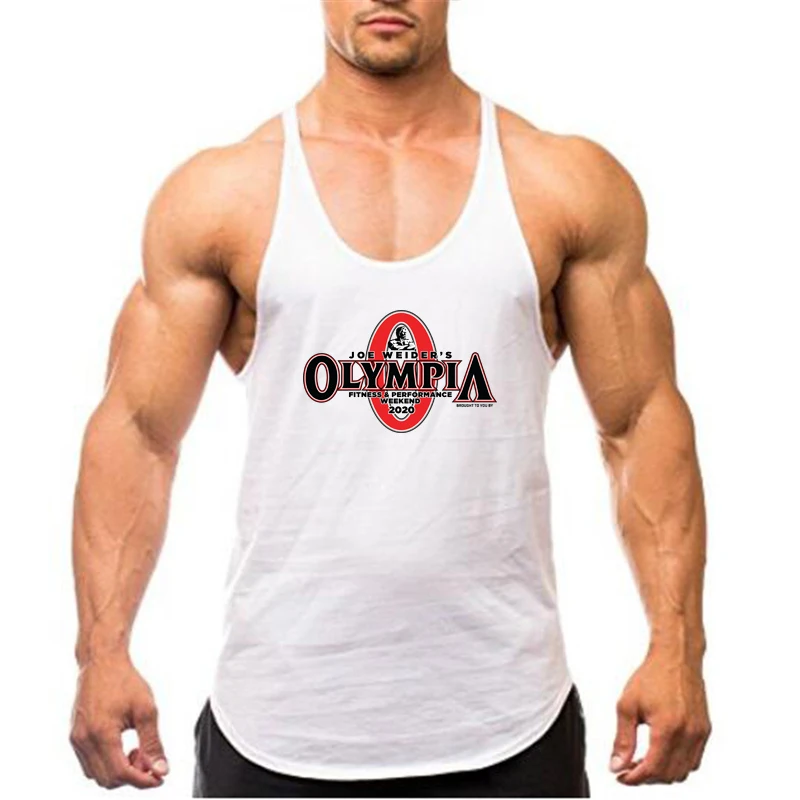 Summer Bodybuilding Sports Stringer Singlets Workout Wear Round Neck Loose-fit Men's Fitness Vests Unisex Casual Gym Tank Tops thumbnail 3