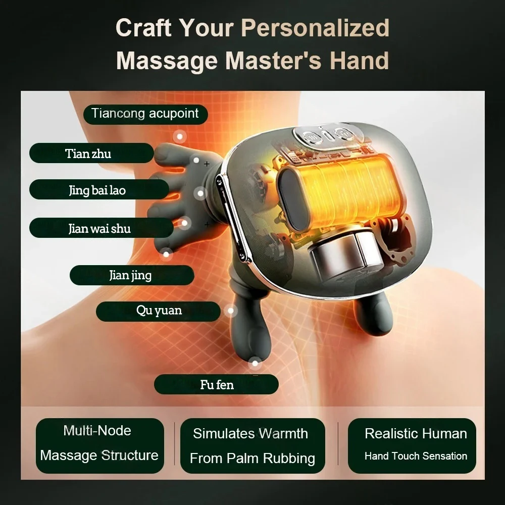 Electric Shiatsu Neck Shoulder Back Massager Finger Pressure Deep Kneading Muscle Relaxation for Stress Relief thumbnail 3