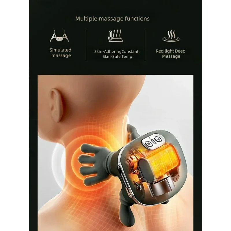 Electric Shiatsu Neck Shoulder Back Massager Finger Pressure Deep Kneading Muscle Relaxation for Stress Relief thumbnail 2