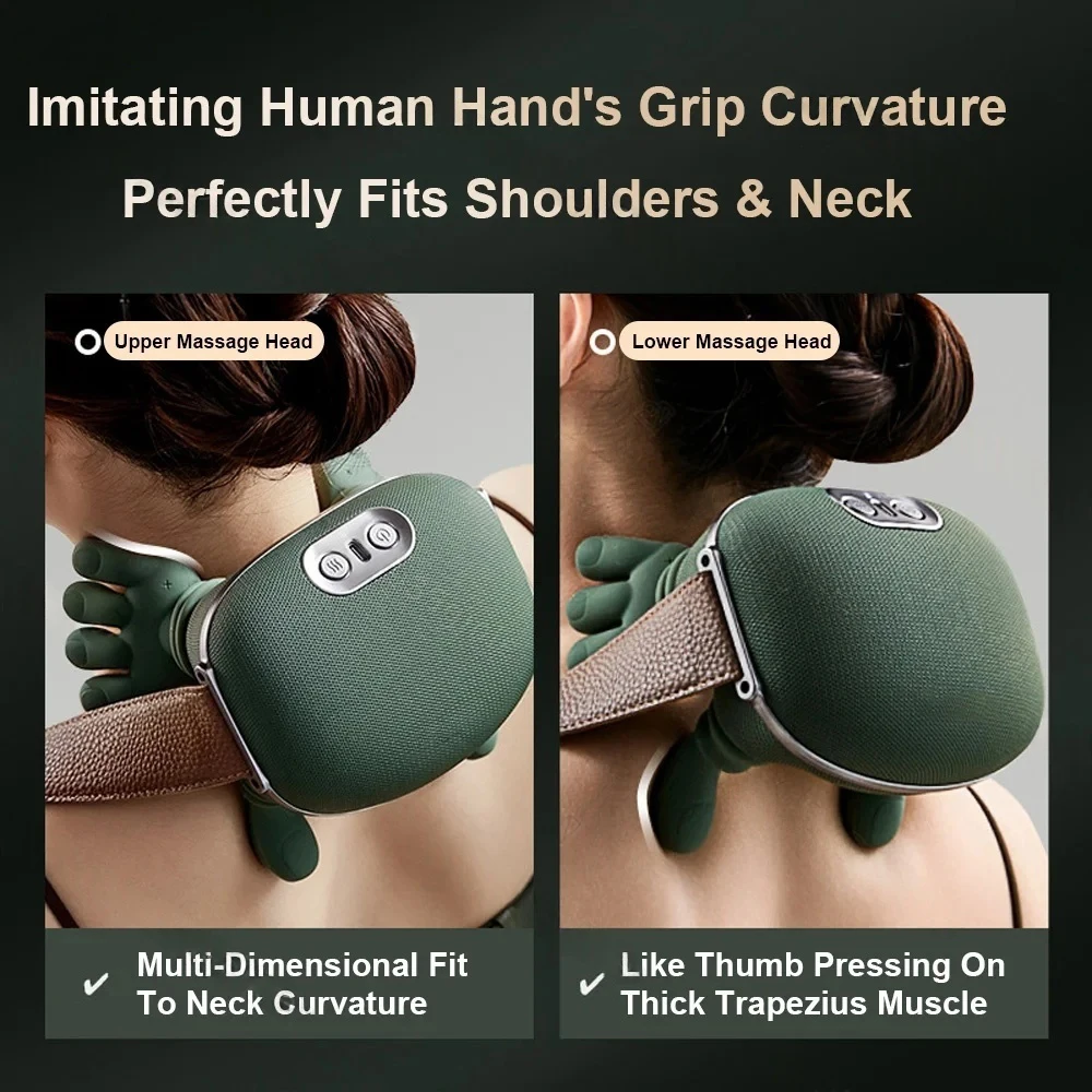 Electric Shiatsu Neck Shoulder Back Massager Finger Pressure Deep Kneading Muscle Relaxation for Stress Relief thumbnail 6