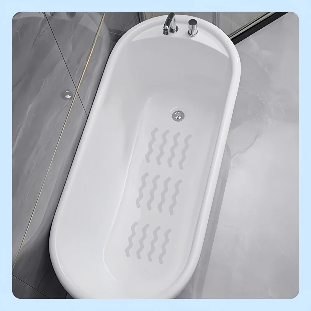 6pcs/12pcs/24pcs 20cm Anti Slip Shower Stickers Non Slip Bathtub Stickers Bathtub Strips Adhesive Decals  Bath Tub Shower Stairs thumbnail 5