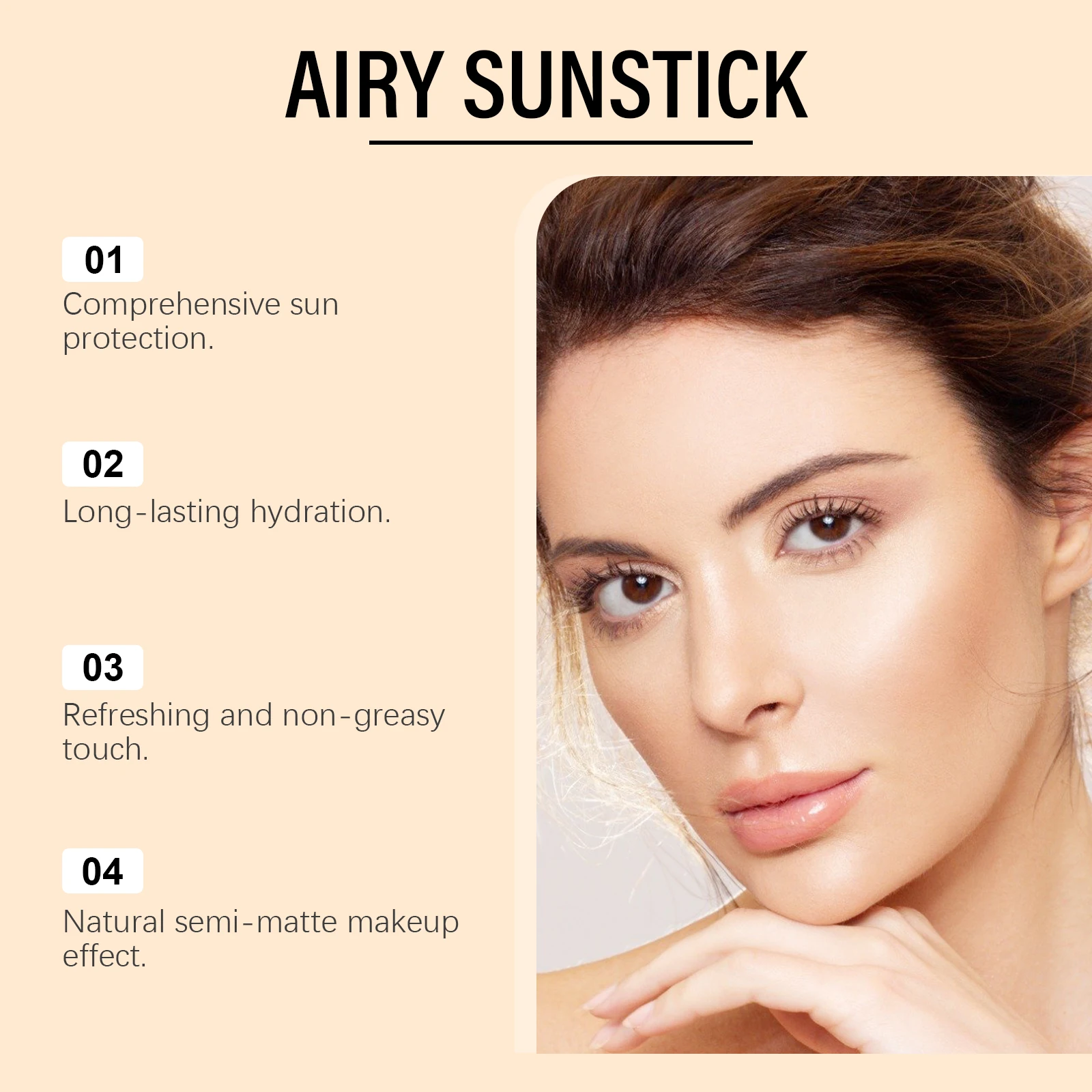 Face Cream Stick Moisturizing Facial Body Sunscreen Matte Sun Stick SPF 50+ UV Protective Cream Refreshing Hydrating Waterproof thumbnail 3