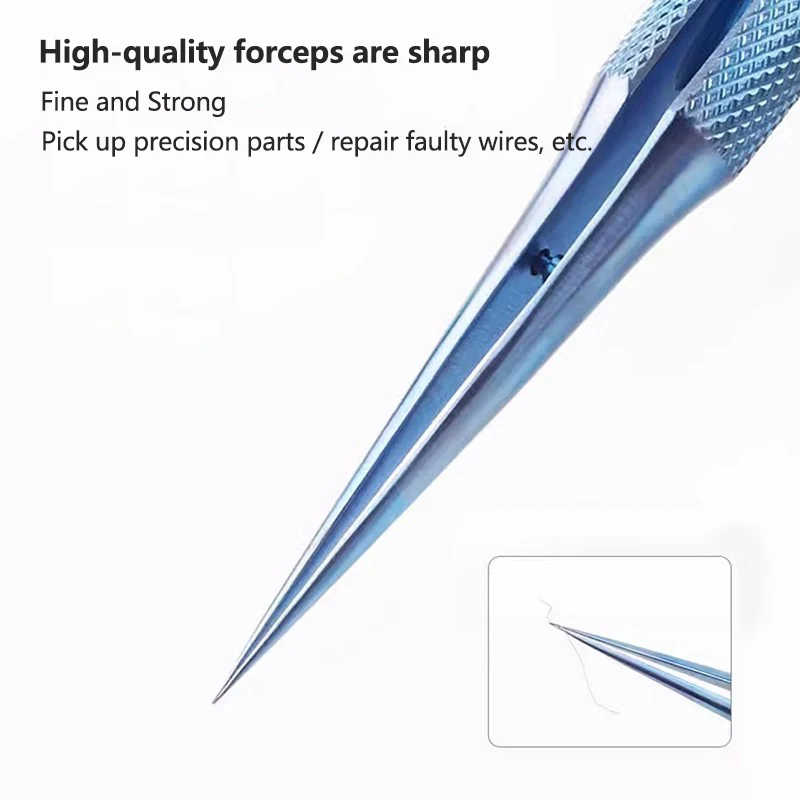 Precision Anti-static Tweezers Set Repairing Mobile Phone Thin Pointed Anti-magnetization Microscope Forceps Fixture
