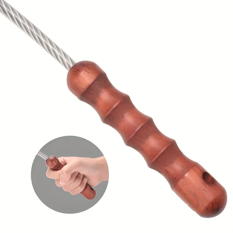 Tactical Whip Wood Handle Emergency Tool Self Defense Aluminum Anti Skid Glass Breaker Emergency Hammer Survival Kit thumbnail 3