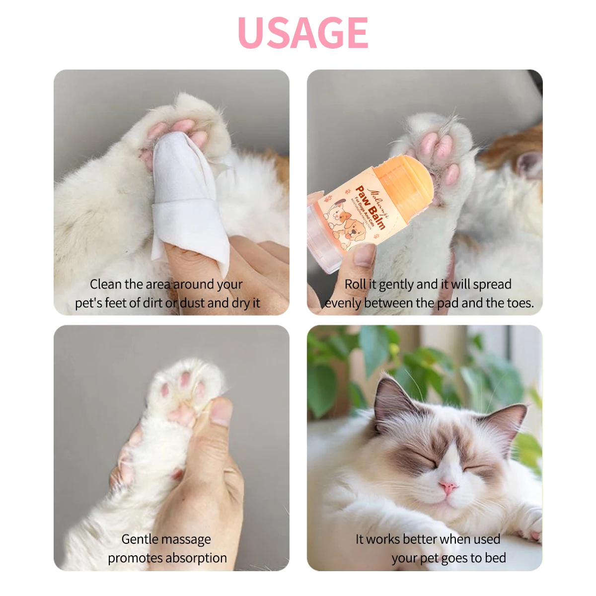 Pet anti cracking moisturizing cream, paw and nose care, deep moisturizing, suitable for cats and dogs, daily pet care thumbnail 3