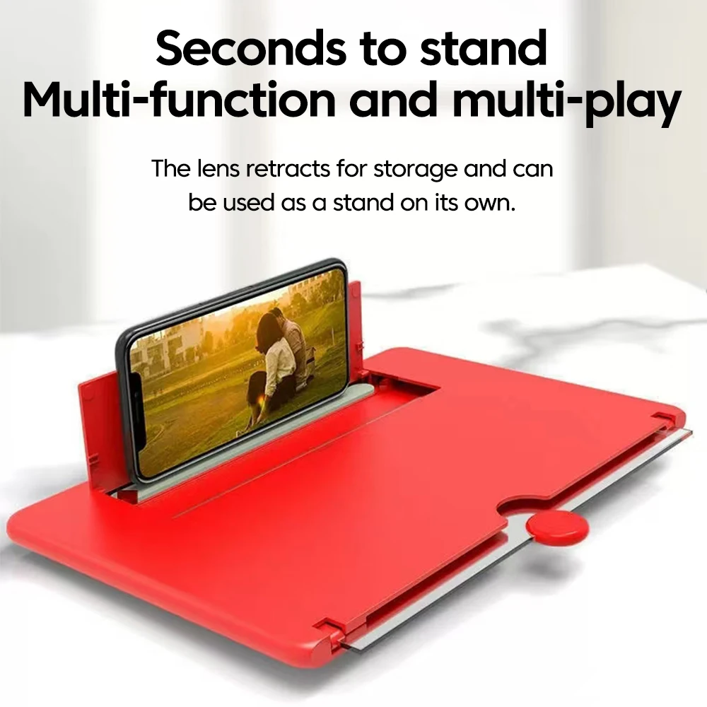 10/12 inch Phones Screen Amplifier HD Video Desktop Lazy Stand Magnifier ABS+Acrylic Lightweight Material Cellphone Accessories thumbnail 4