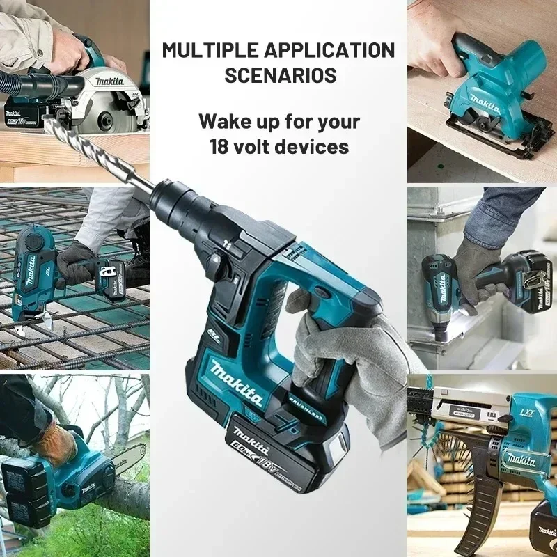 Makita 100% Origina New For DDF487 lithium rechargeable impact drill household 18V 5Ah 6Ah 9Ah Powerful tool battery+charger, thumbnail 6