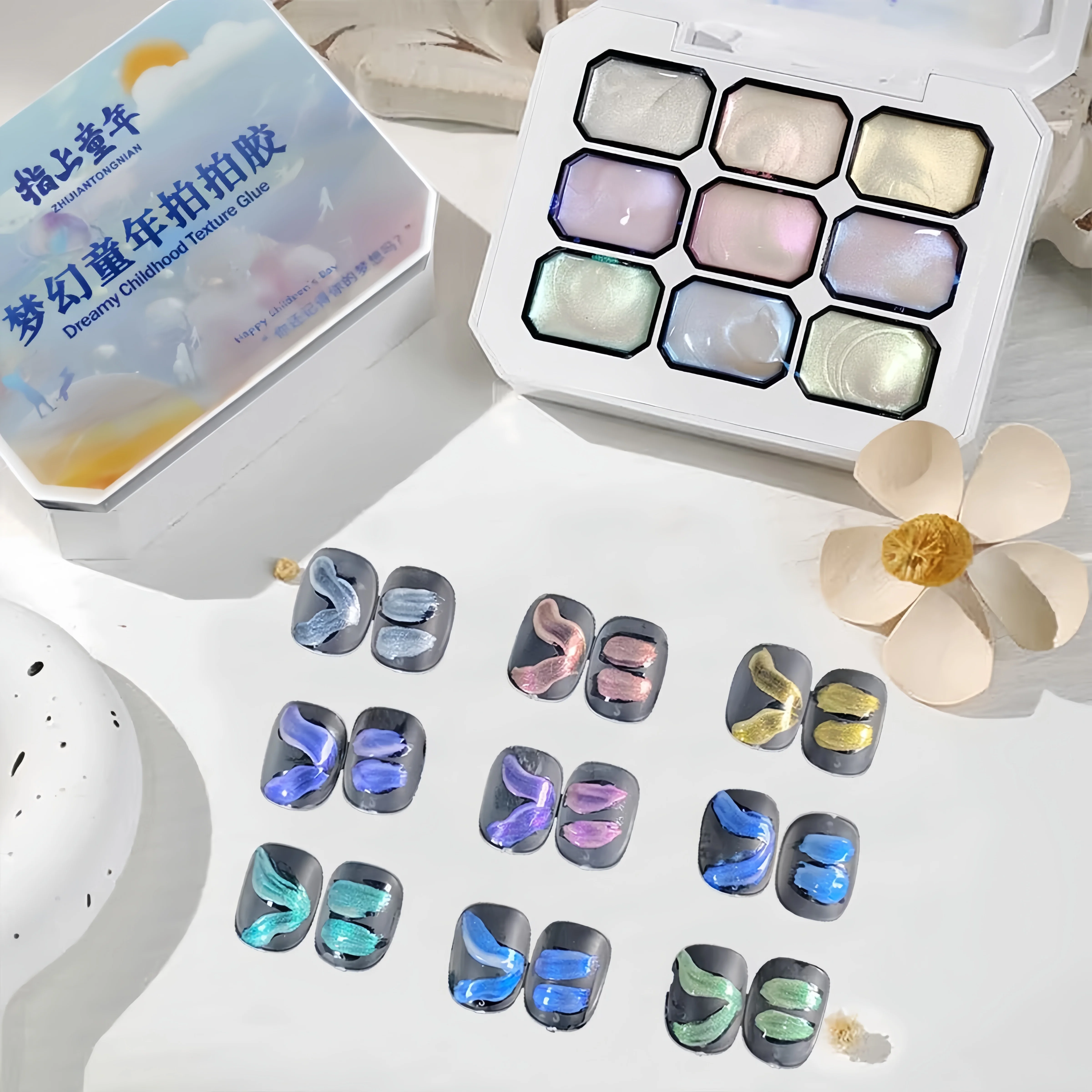 9-color solid nail polish, patting gel gradient color semi permanent UV&LED gel nail art creation salon DIY,summer popular