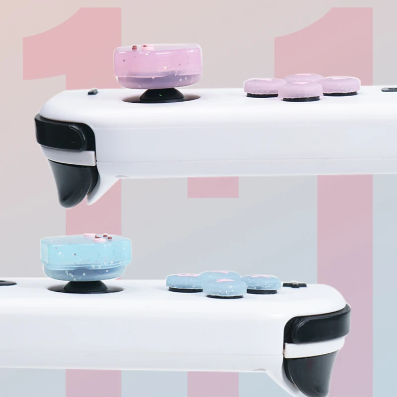 Cute Bling Silicone Soft D-pad Button ABXY Key Sticker Skin Case For Switch 2/NS Oled Joy-con Thumb Stick Grip Cap Cover thumbnail 5