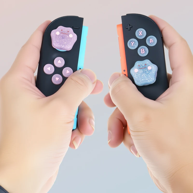 Cute Bling Silicone Soft D-pad Button ABXY Key Sticker Skin Case For Switch 2/NS Oled Joy-con Thumb Stick Grip Cap Cover thumbnail 3