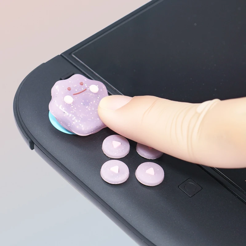 Cute Bling Silicone Soft D-pad Button ABXY Key Sticker Skin Case For Switch 2/NS Oled Joy-con Thumb Stick Grip Cap Cover thumbnail 2