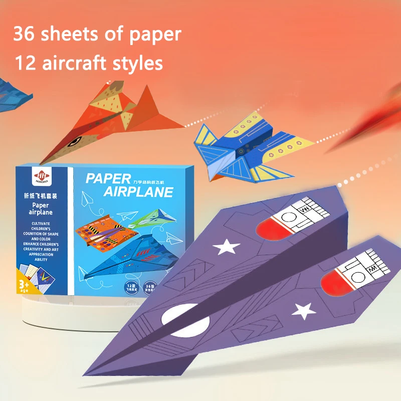 36 Pages  Children Creative Origami Paper Planes Folding DIY Parent-child Full Color Handicraft Toy Aircraft Educational Toy thumbnail 2