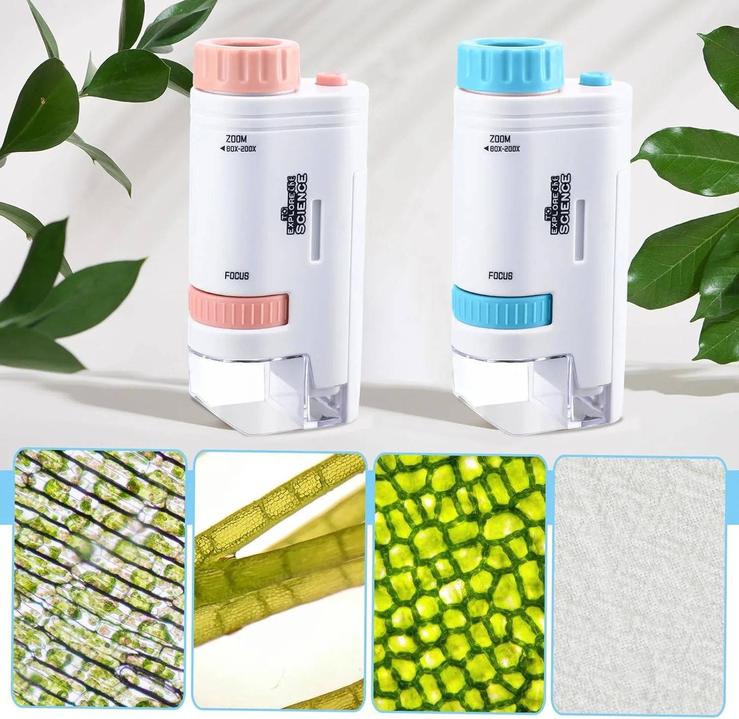 Children's Portable Microscope Magnifier 80-200X Focusing Optical Research Science Educational Toy Outdoor Exploration Learning thumbnail 5