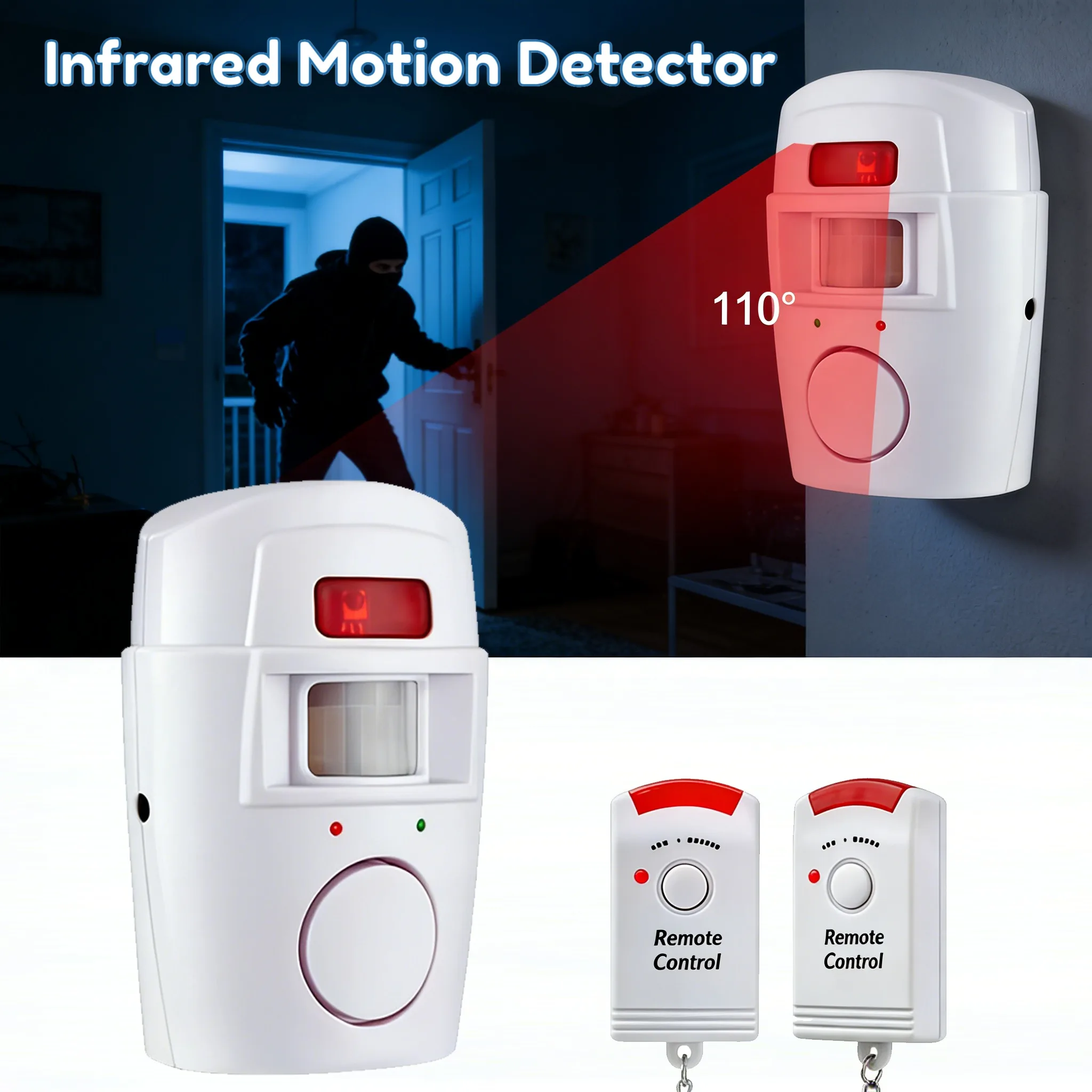 Wireless Motion Sensor Alarm 105dB Security Detector Indoor Outdoor Alert Systeem Met Afstandsbediening Voor Thuis Garage thumbnail 2