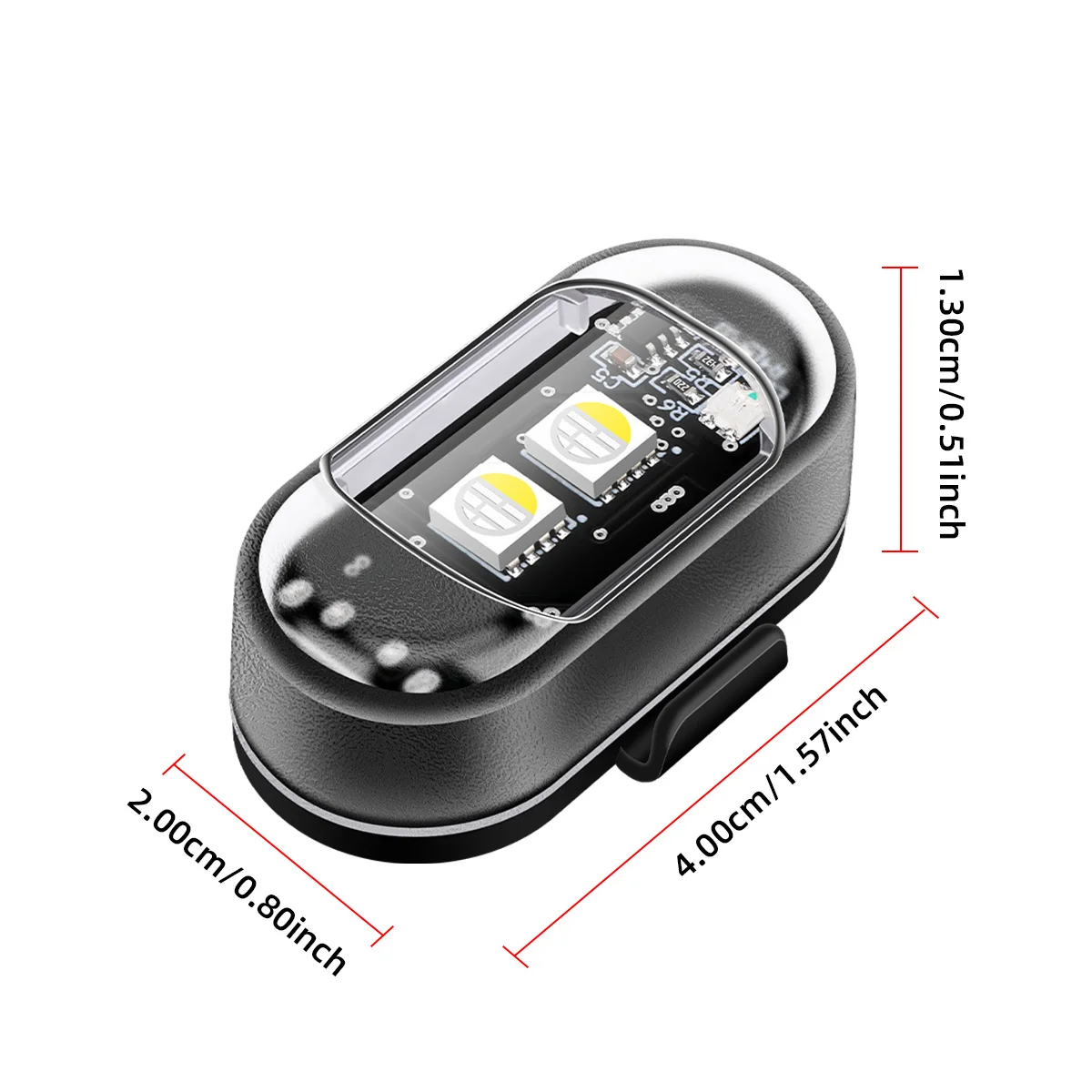 1/2/4X Rechargeable Wireless LED Strobe Lights Car Decor Atmosphere Light Anti-Collision Led Motorcycle RGB Strobe Warning Light thumbnail 5