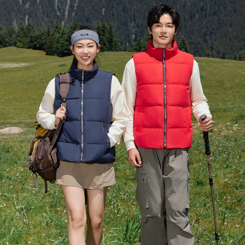 Thickened down vest for warm Autumn and Winter outdoor jackets  couple unisex large-sized vest, fashionable and versatile vest thumbnail 3