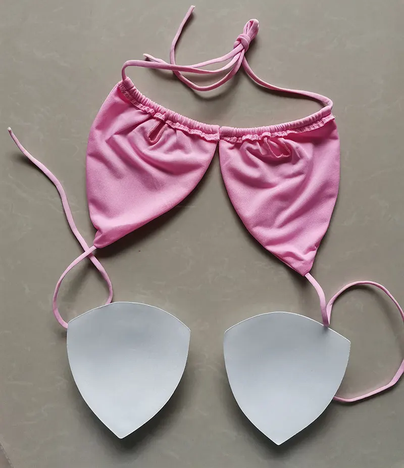 Summer Sexy Bikini set Push-up padded Bra Thong Split Swimwear Female Bandage Bathing Suit Adjustable Lacing Swimsuit Solid thumbnail 5