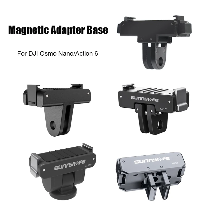 Magnetic Adapter Mount for DJI Action 6 /Nano Quick Release Mount Base for DJI Osmo Nano /Action 6 Camera Tripod Adapter Selfie