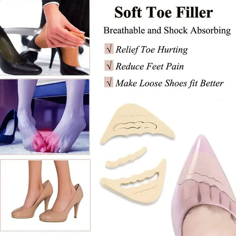 2/8PCS Adjustable Forefoot Insert Pad for Women High Heels Toe Plug Half Sponge Shoes Cushion Feet Filler Insoles Anti-Pain Pads thumbnail 4