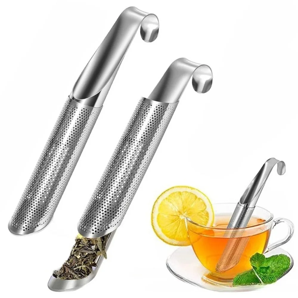 Pipe Shaped Tea Strainer Stainless Steel Infuser Accessories Long Handle Portable Brewer Tea Maker Spoon Household Teaware