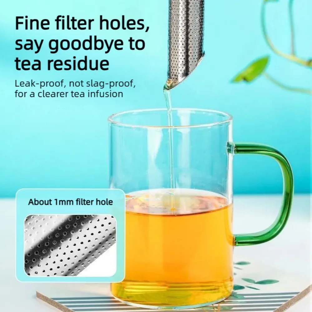 Pipe Shaped Tea Strainer Stainless Steel Infuser Accessories Long Handle Portable Brewer Tea Maker Spoon Household Teaware thumbnail 4