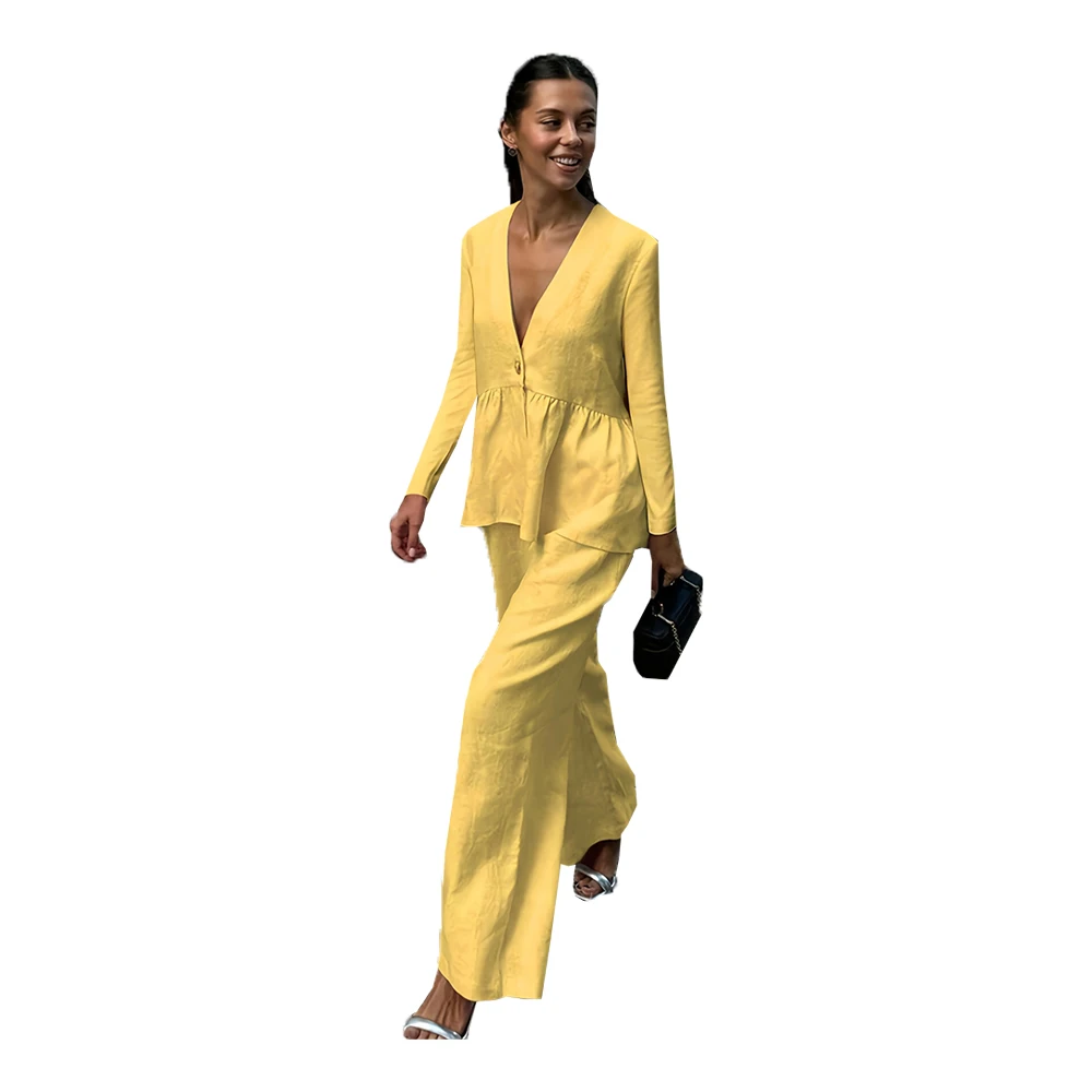 Women's Fashion Two-Piece Set with Long Pants And Top Stylish Ensemble for Ladies thumbnail 6