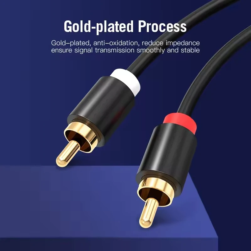 RCA Stereo Audio Cable 2RCA to 2RCA Male to Male Aux Audio Cables for HDTV Home Theater DVD Amplifier Speaker HIFI Dual RCA Cord thumbnail 2