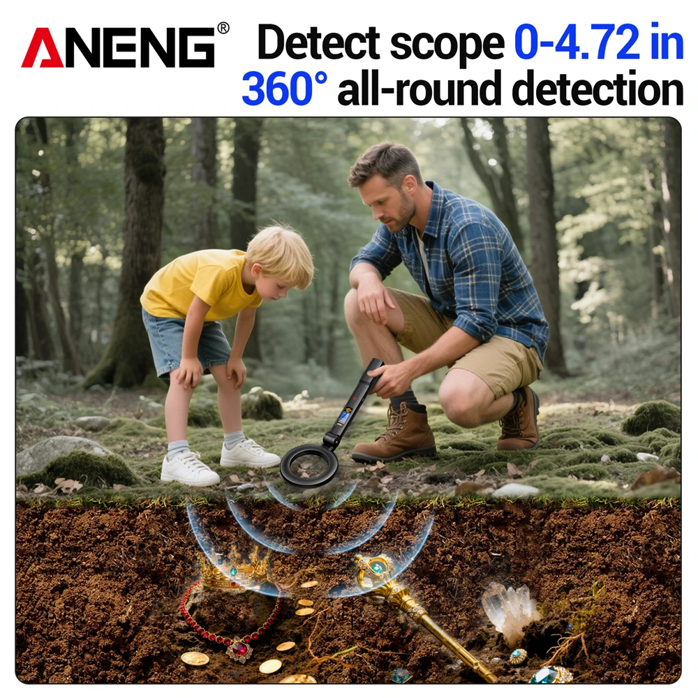 ANENG Metal Detectors DM3005B Handheld Rapid Detection Sensing Buzzer Vibration Alarm Blue Backlit Screen LED Foldable Test Tool thumbnail 3