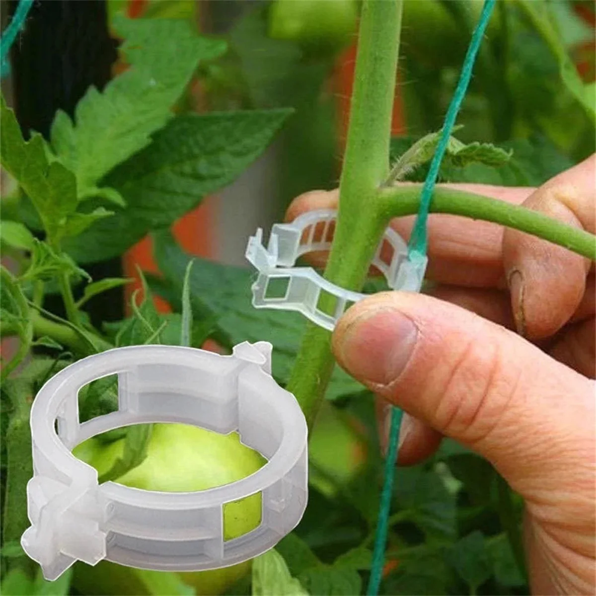 100 Pcs plant fixing clips, growth hanging devices, grafting clips, tomato vine clips, cucumber plant binding vines clips