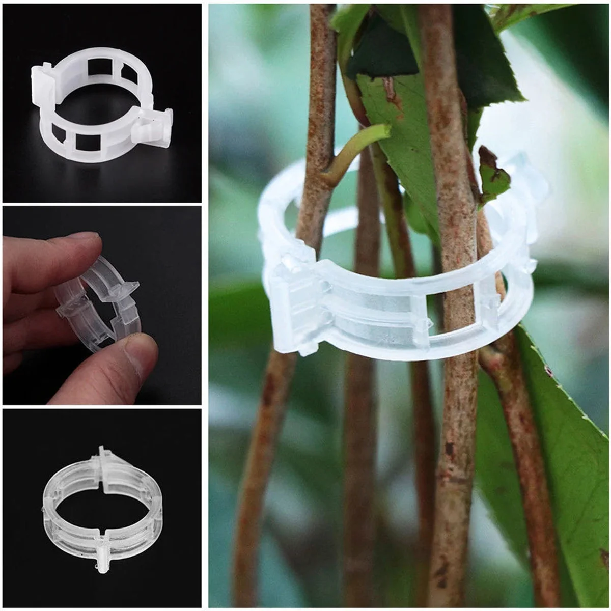 100 Pcs plant fixing clips, growth hanging devices, grafting clips, tomato vine clips, cucumber plant binding vines clips thumbnail 2