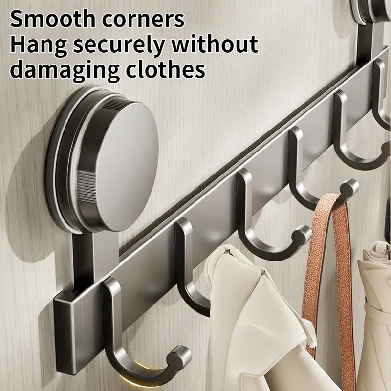 No Drilling Suction Cup Bathroom Hook Kitchen Hook Aluminum Door Clothes Hook thumbnail 5