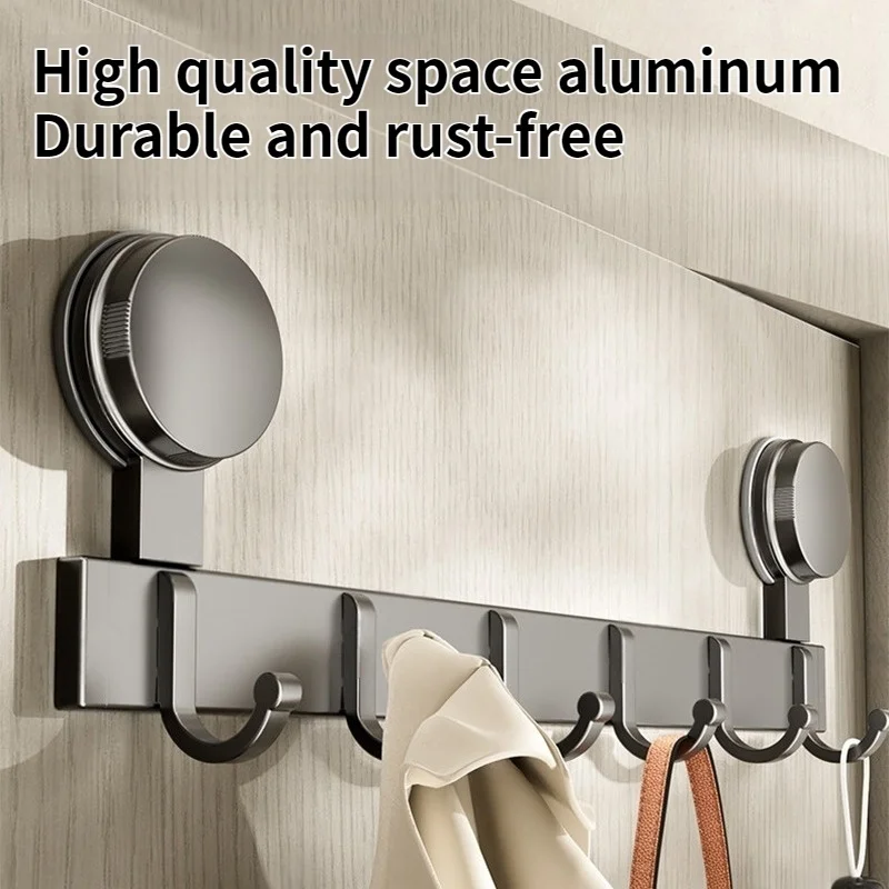 No Drilling Suction Cup Bathroom Hook Kitchen Hook Aluminum Door Clothes Hook thumbnail 2
