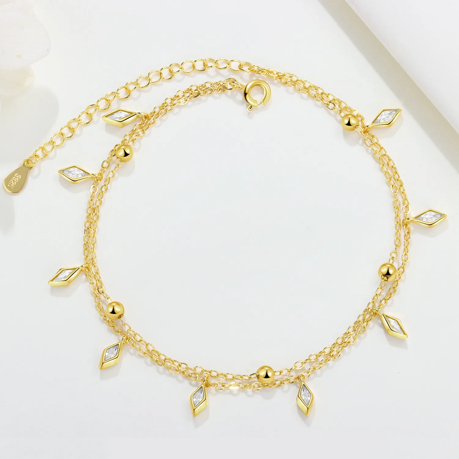 MISEFF S925 Sterling Silver Anklet Sea Shell Star Tassel Chain Anklet Leg Bracelets Bodychain Summer Beach Jewelry Gift thumbnail 3