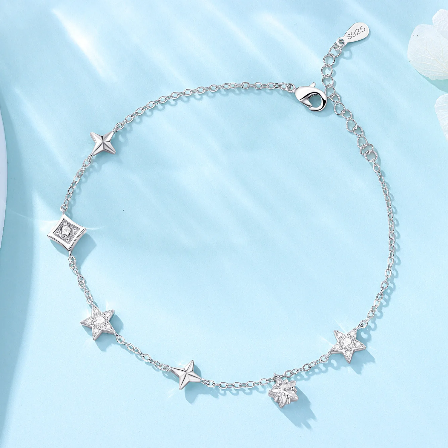 MISEFF S925 Sterling Silver Anklet Sea Shell Star Tassel Chain Anklet Leg Bracelets Bodychain Summer Beach Jewelry Gift thumbnail 6