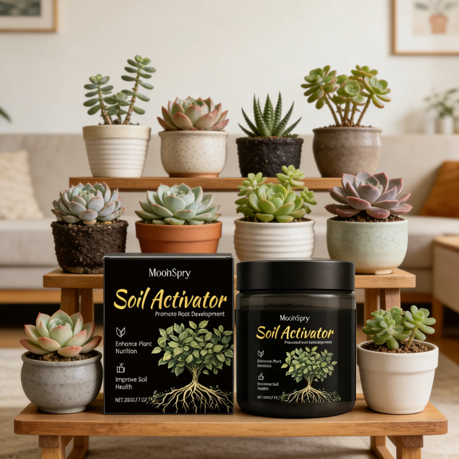 MoonSpry Soil Revitalizer Boost Nutrient Uptake Increase Water Penetration Improve Crop Yield Organic Soil Loosening Agent 200g thumbnail 6