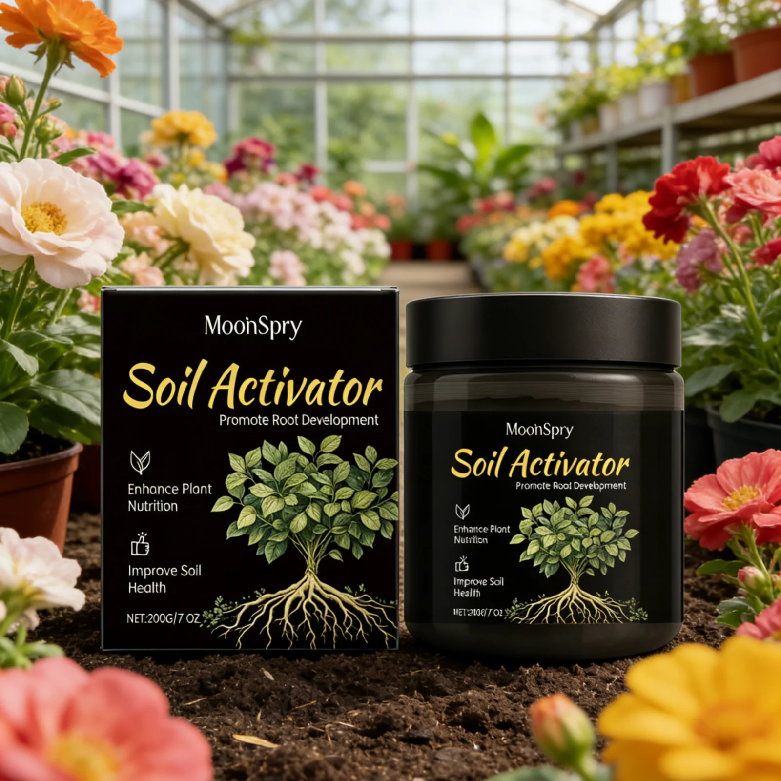 MoonSpry Soil Revitalizer Boost Nutrient Uptake Increase Water Penetration Improve Crop Yield Organic Soil Loosening Agent 200g thumbnail 2