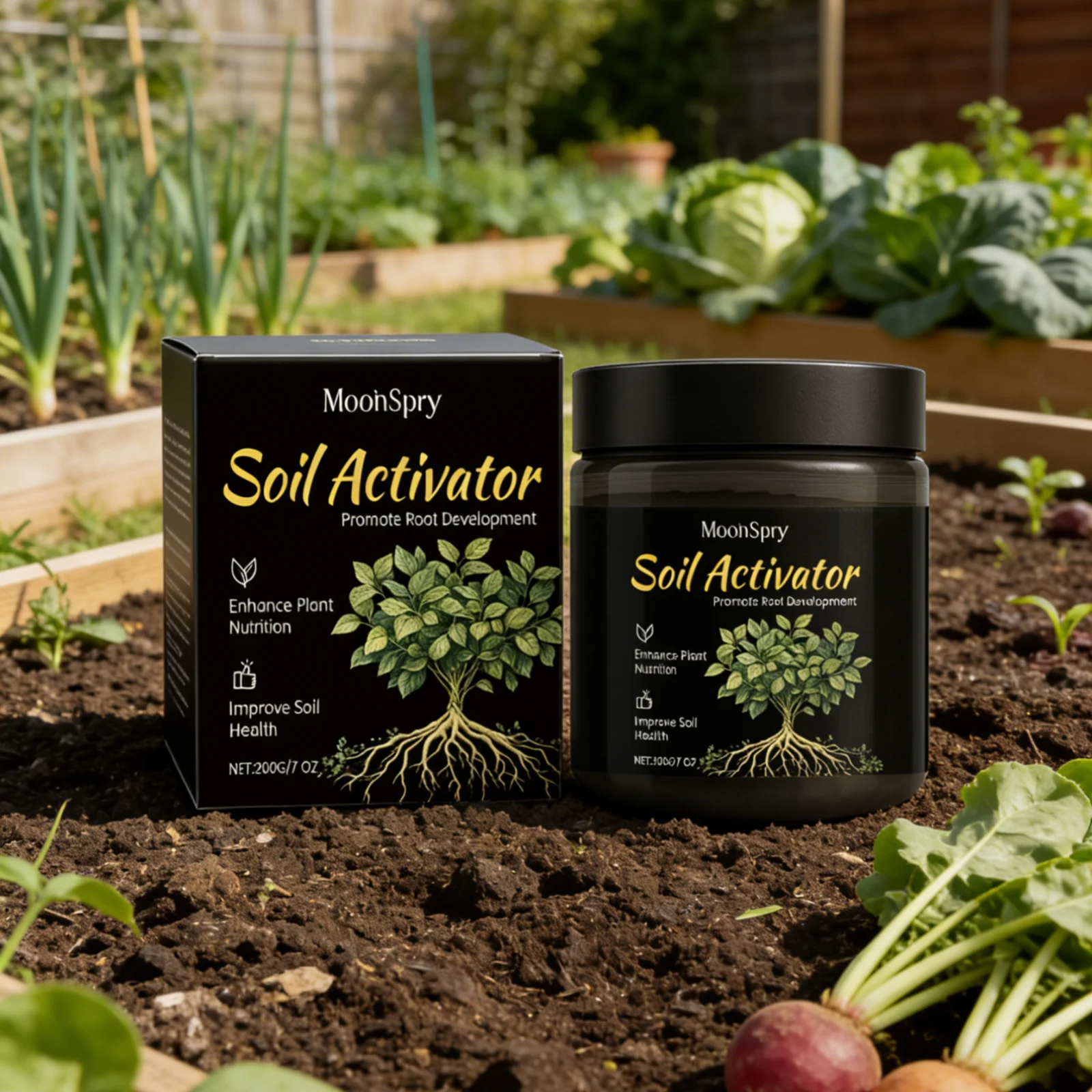 MoonSpry Soil Revitalizer Boost Nutrient Uptake Increase Water Penetration Improve Crop Yield Organic Soil Loosening Agent 200g thumbnail 3