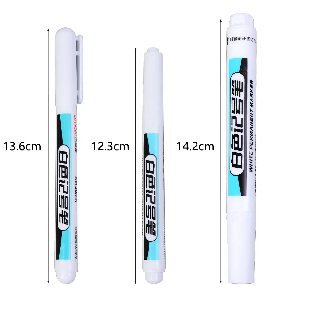 5/1Pcs Oily White Marker Pen Graffiti Pens Waterproof Permanent Gel Pencil Tire Notebook Glass Painting Pen 0.7mm 1mm 2.5mm thumbnail 6
