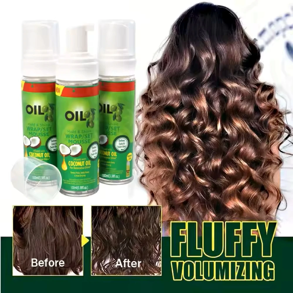 Curly Hair Mousse（100ml) For Wigs Strong Hold Olive Oil Hair Styling Mousse Anti-Frizz Hair Foam Mousse For Styling Hair Women thumbnail 5