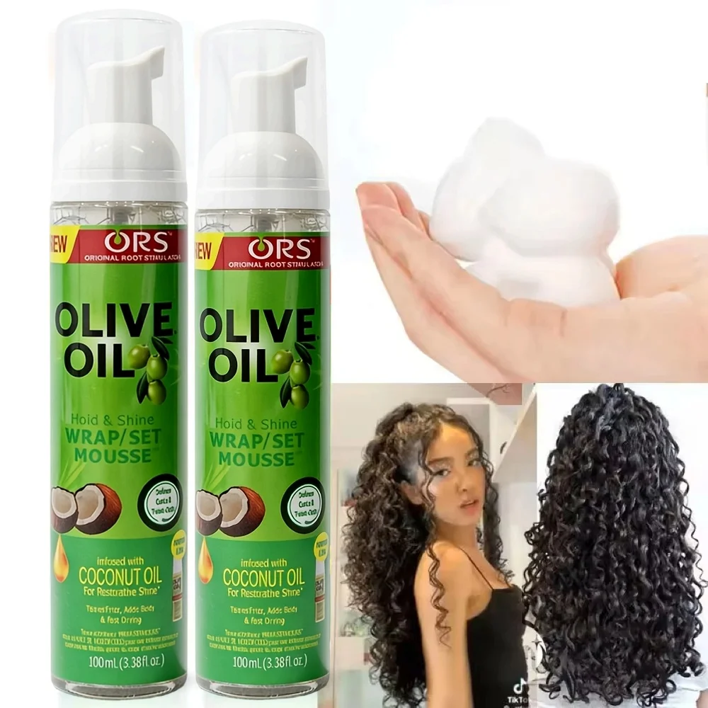 Curly Hair Mousse（100ml) For Wigs Strong Hold Olive Oil Hair Styling Mousse Anti-Frizz Hair Foam Mousse For Styling Hair Women thumbnail 4