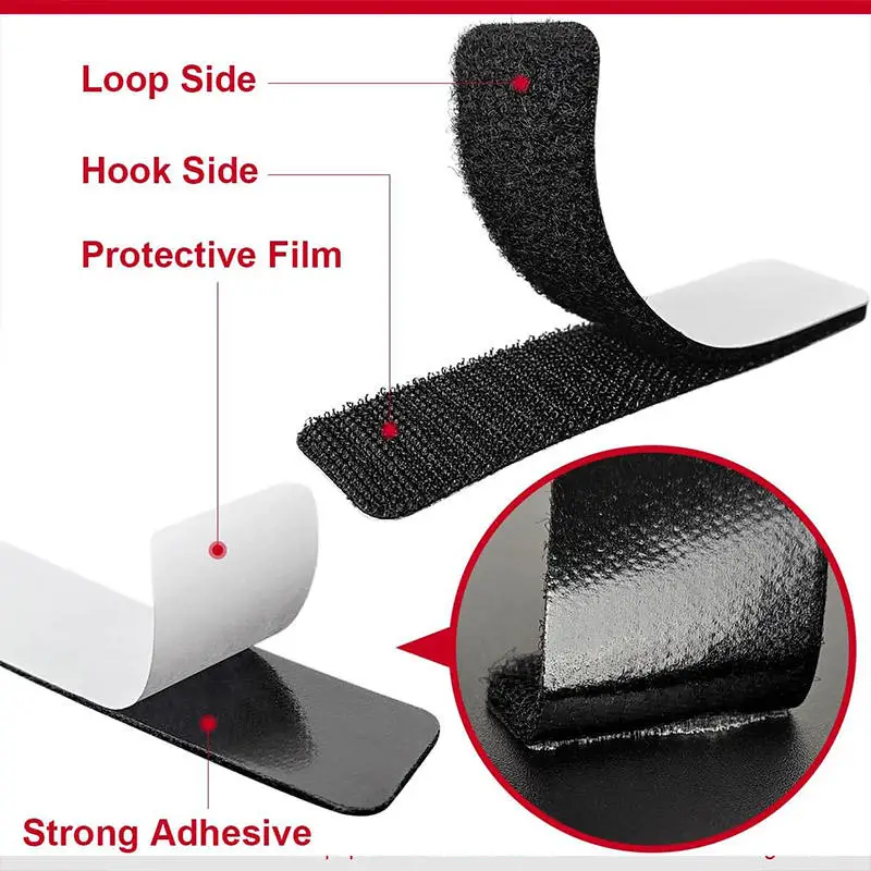 Durable Self Adhesive Hook Loop Fastener Tape Thick Nylon Sticker Strong Adhesive Fastening Roll 1-50 Meters DIY Craft Accessori thumbnail 6