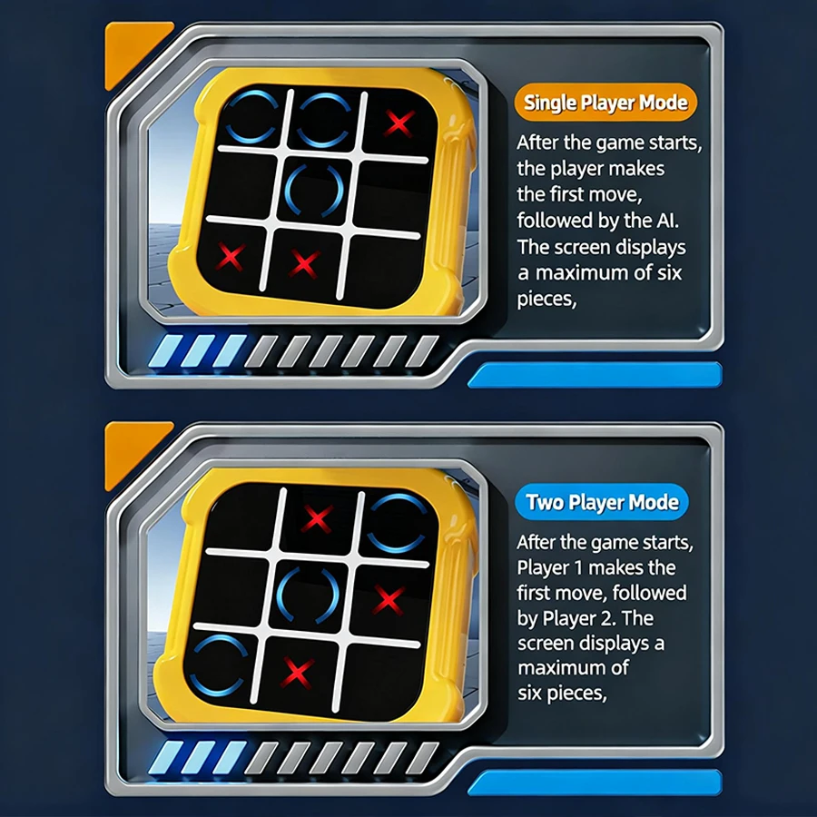 Kids' 4-in-1 Tic-Tac-Toe Game Toy: 1-on-1 Battles, Whack-A-Mole, Memory Challenge Machine for Children's Educational Games thumbnail 5