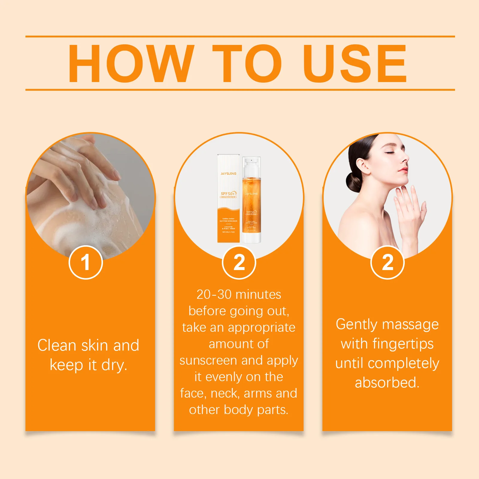 JAYSUING SPF 50+skin Sunscreen Deep Hydration Brighten Skin Tone Antioxidant Enhance Barrier UV Isolation Body Nourishing Cream thumbnail 6